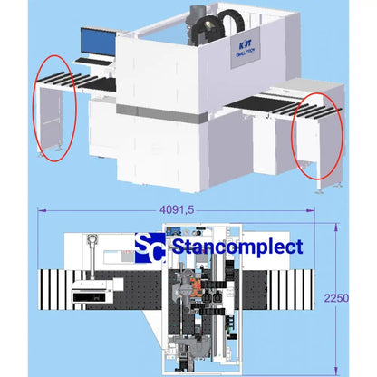 KDT KD-610R pramoninės 6-ių pusių CNC gręžimo staklės su dviem gręžimo grupėmis